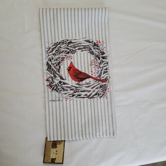Cardinal Dish Towel NWT & Drying Mat NWT Winter Theme - Picture 10 of 15